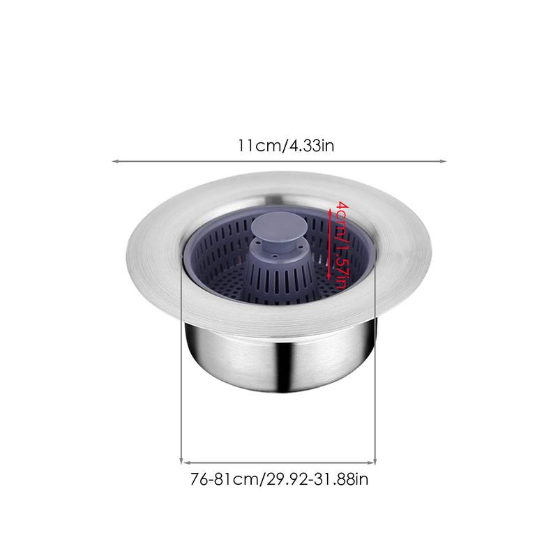 Kitchen Sink Stopper Pop Up Universal Sink Drain Plug Detachable Sink Stopper Drain Plug And Basket Anti Clogging Food Debris