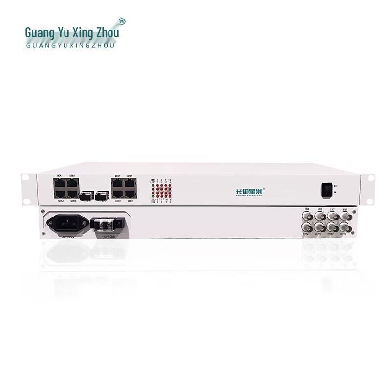 4E1 PDH Fiber Optic Transceiver with 4 Gigabit Ethernet