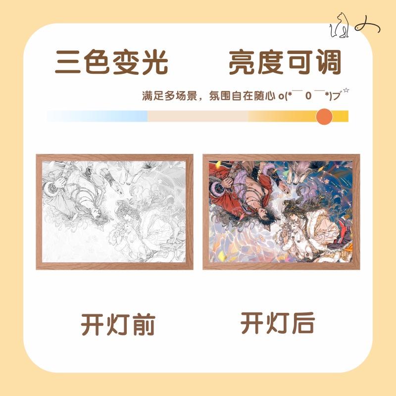Heaven Official's Blessing Painting Lamp Tian Guan Ci Fu Night Light for BL Fans