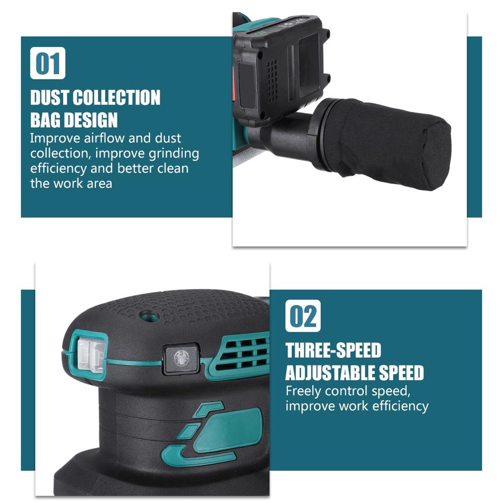 8000/10000/12000RPM Brushless Random Orbital Electric Sheet Sander Dust Exhaust Power Tools Wood Grinder Polishing Machine