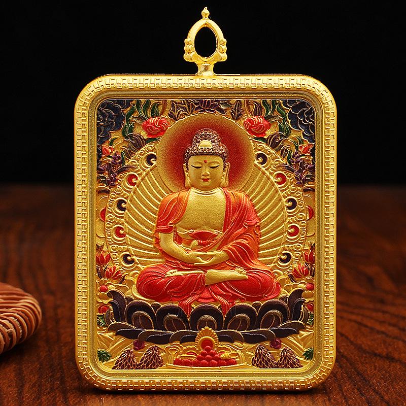Fünf-Wege-Gott des Reichtums Halskettenseil, handgewebtes Anhängerschnur, Bienenwachs Thangka handbemalte Legierung Accessoires, Tibetanisches handgeriebenes Baumwollseil