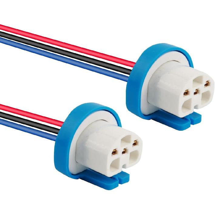 2PCS Headlight Wiring Harness,9007 9004 HB1 HB5 3 Pin Ceramic Headlight Connector Plug Replacement,Universal High Tempreture Resistant Headlights