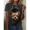 Summer Round Neck 3D Animals Printed Top Fashionable Casual Short Sleeved Women's T-shirts