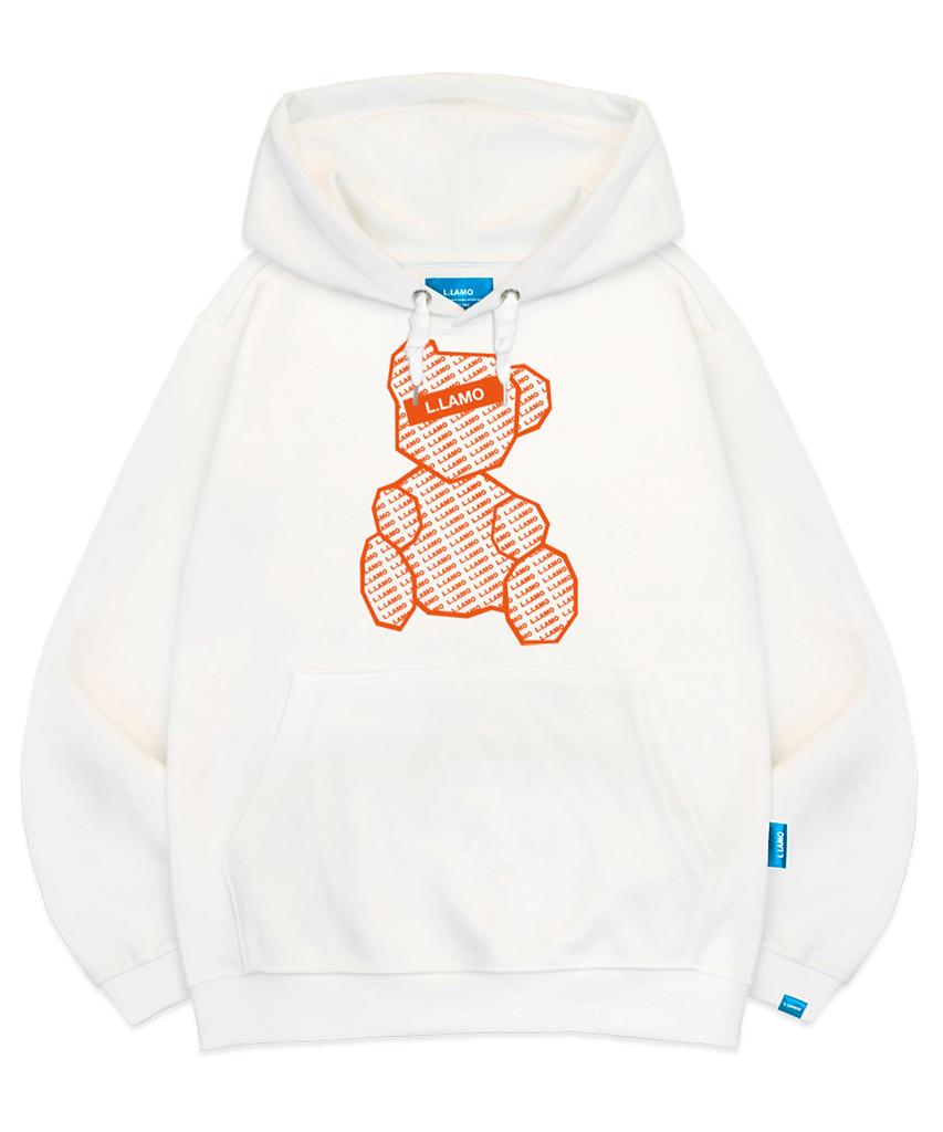 Fleece-Lined H-Neck Logo Bear Hoodie Unisex Big Sizes M~4Xl