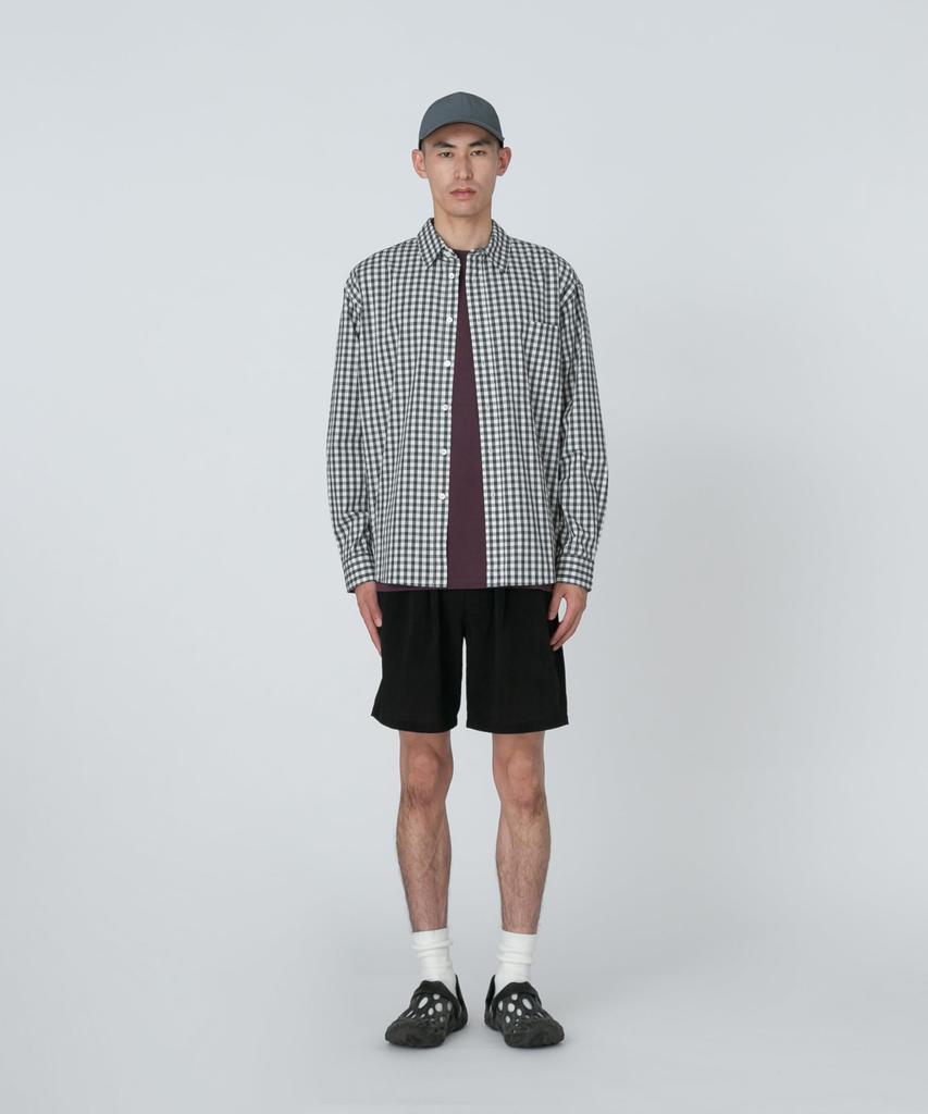 Snow Peak Gingham Check Shirt Long Sleeve and L SH-25SU103, Top, Men's Women's, Gray, CH,