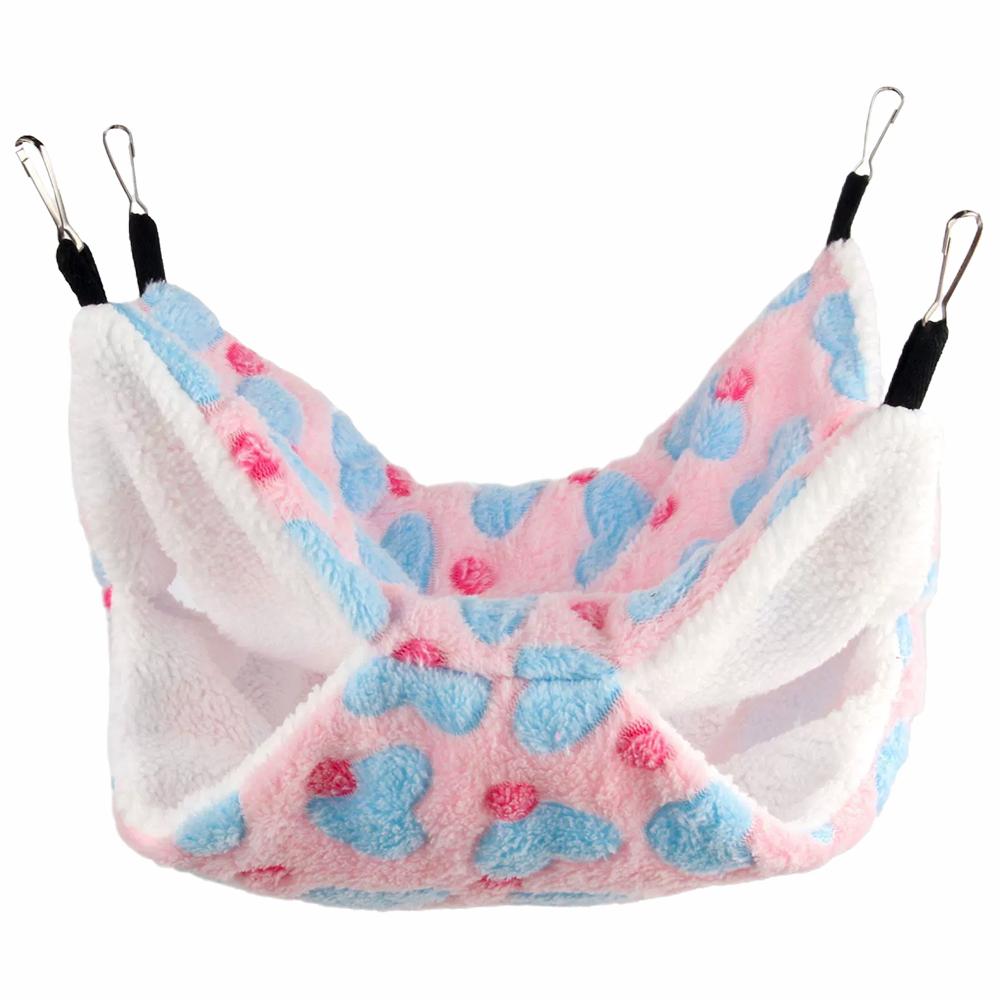 NEW Hammock For Rats Double Thick Plush Warm Bed For Hamster Nest Hanging Hamster House Beds Tr E5N4