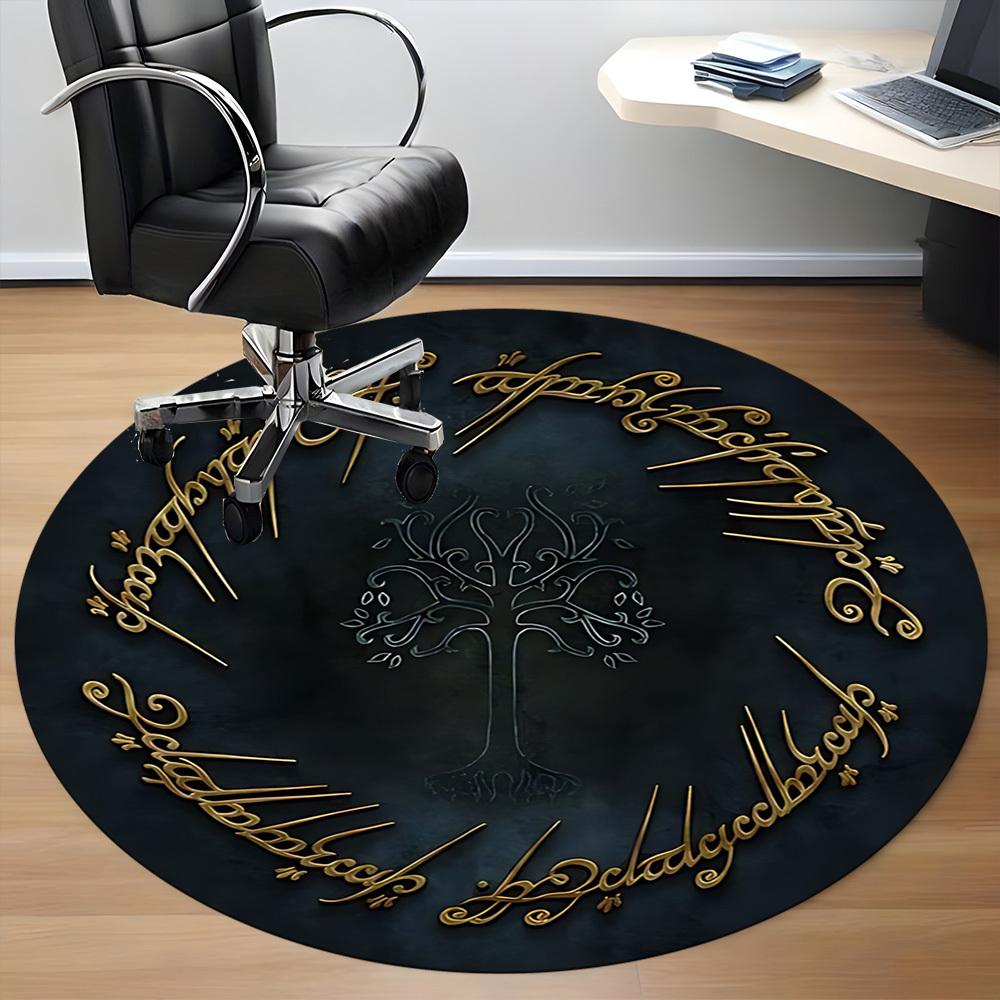 1pc The Lord of the Rings Office Round Area Rug, Under Office Chairs Bedroom Living Room Home Decor  A1022170
