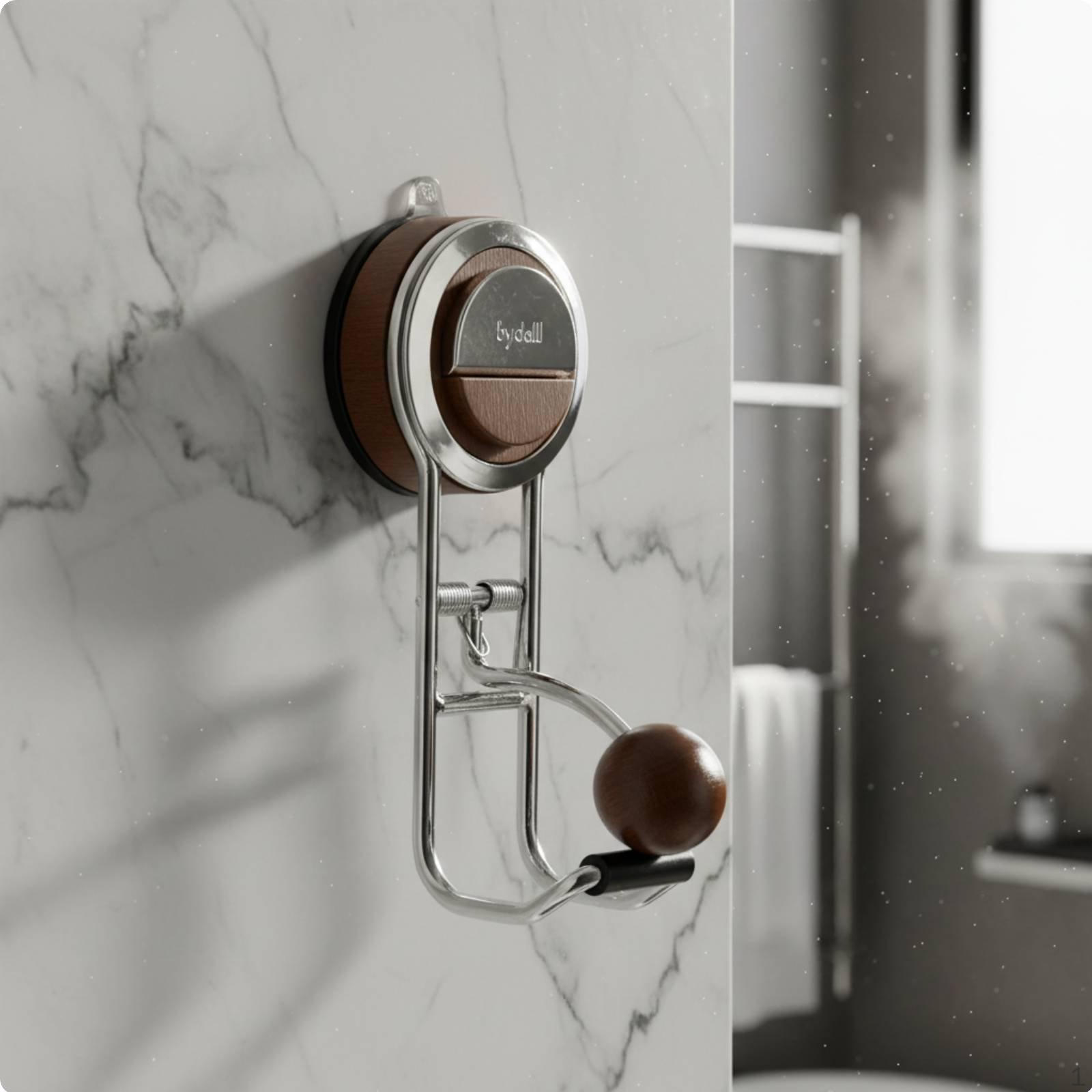 Suction Cup Paper Towel Holder Versatile Under Cabinet Rack Mounting Drill Walnut Suction Cup Hook