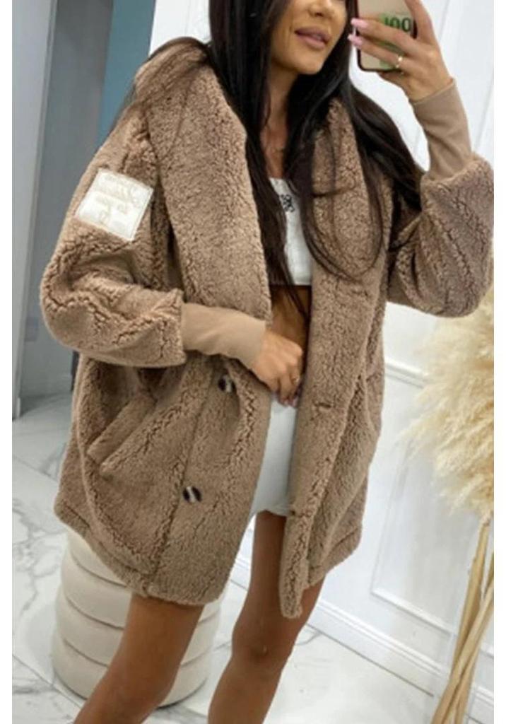 2024 Europäischer & Amerikanischer Herbst/Winter Damen Plüsch Kapuzenjacke Mantel