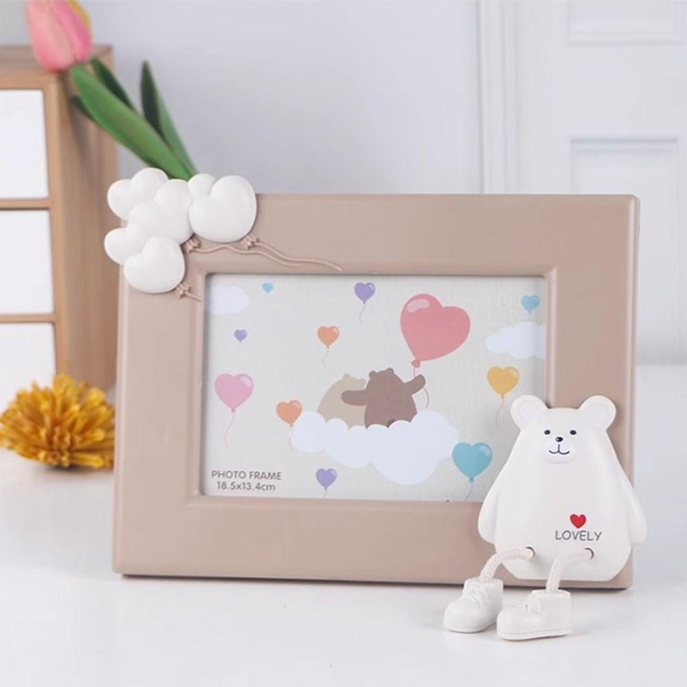 

3D Cartoon Photo Frame DIY Hanging Wall Picture Frame Creative Baby Photo Ornament Wedding Light Coffee-Horizontal