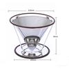 Edelstahl-Kegel-Kaffeefilter-Tropfer, doppellagiges Mesh-Kaffeekegelfilter, Kaffeezubehör