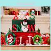 Charming Wooden Christmas Decorations Featuring Cartoon Santa Snowman Reindeer Design