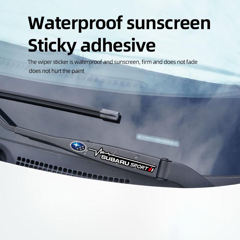 2Pcs Car Logo Stickers Wiper Decals Decoration Accessories For Subaru Impreza Legacy WRX STI BRZ Forester XV Outback Crosstrek Y6