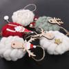 Cute Antler Deer Wool Felt Snowman Ornaments Hanging Pendant Wooden Elk Christmas Tree Decoration