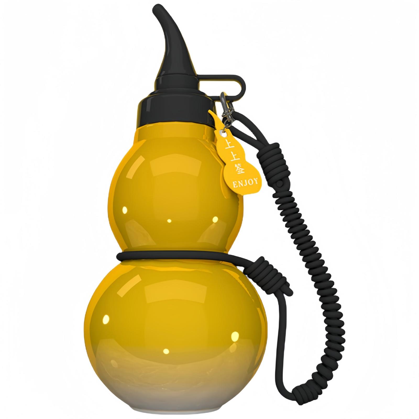 800ml Large Capacity Gourd Shape Tritan Sports Water Bottle with Pendant and Lanyard (BPA Free, No FDA) D