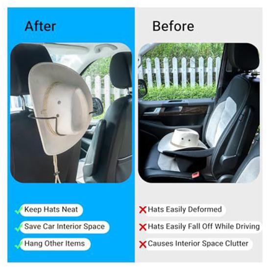 Cowboy Hat Holder for Car SUV Car Seat Hat Holder Protects Hat Shape Travel Hat Hanger for Truck Vehicle Accessory