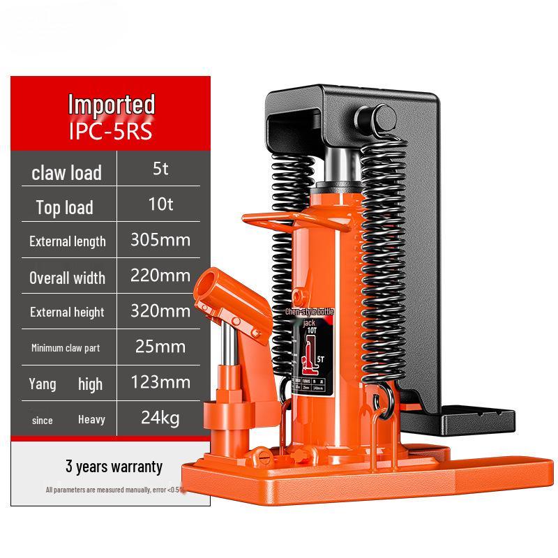 Heavy-Duty Hydraulic Claw Jack with Duckbill Lift, 5/10 Ton Capacity, Up To 30 Tons