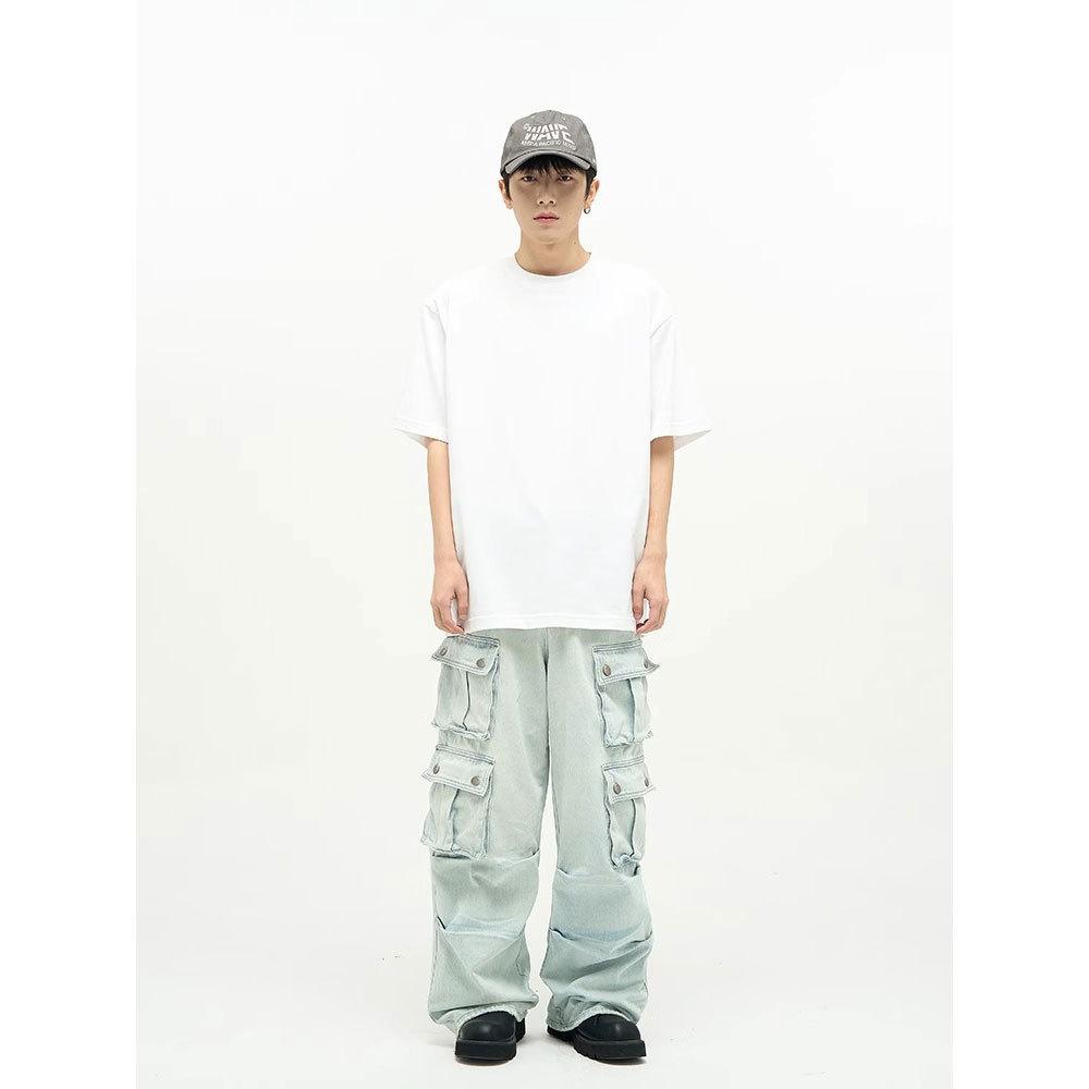 Multi-pocket Jeans Men's Autumn New American Niche Retro Wide-leg Work Trousers