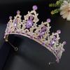 Purple Bridal Tiara Baroque Crown Rhinestone Tiara Princess Crown Wedding Hair Accessories Dress Accessories