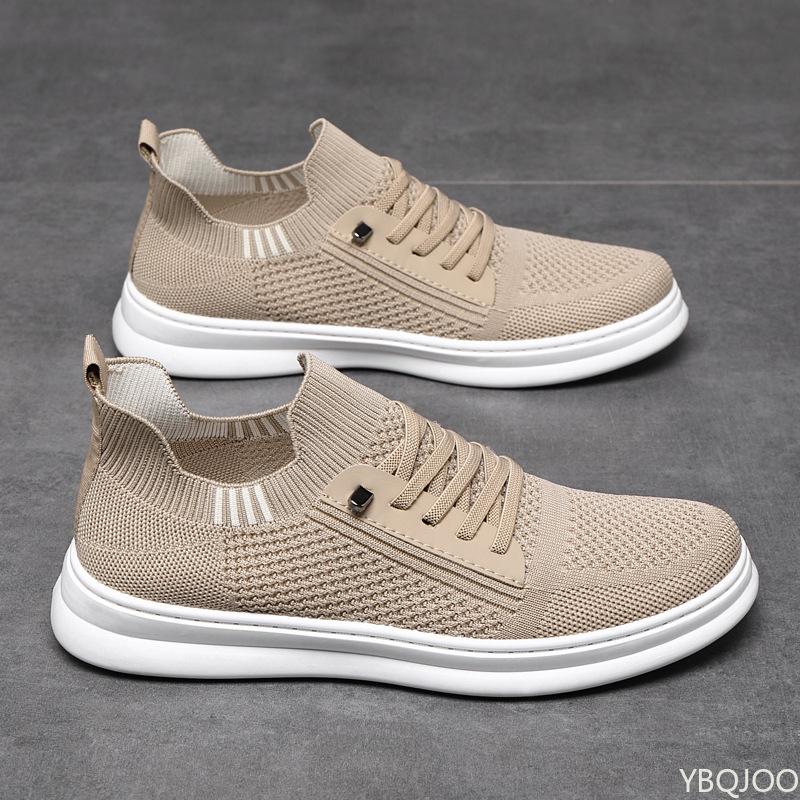 

Модная трендовая мужская спортивная обувь с мелким вырезом, весенняя сетчатая дышащая, с круглым носком, повседневная, с мягкой подошвой, для бега, спортивная, кеды 39 бежевый