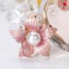 Day Brooch Enamel Flower Design Brooch with Imitation Pearl Rhinestones Inlaid Weddings