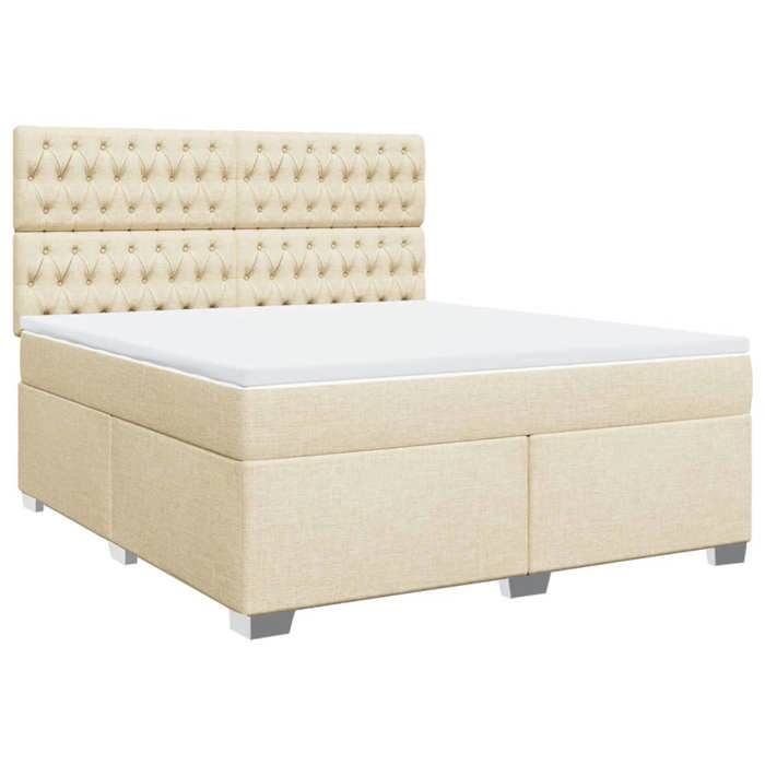 Maison Exclusive - Sommier à lattes de lit avec matelas Crème 180x200 cm Tissu