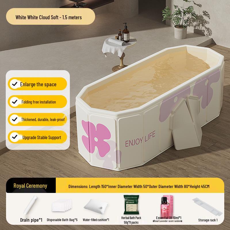 Foldable Full Body Bath Tub for Adults & Couples - Compact Household Bath Basin & Children's Sitz Bath