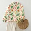 2025 Casual Blouse Women Linen Vintage Blouses Shirts Thin Tops Long Sleeve Tees Loose Floral Tees