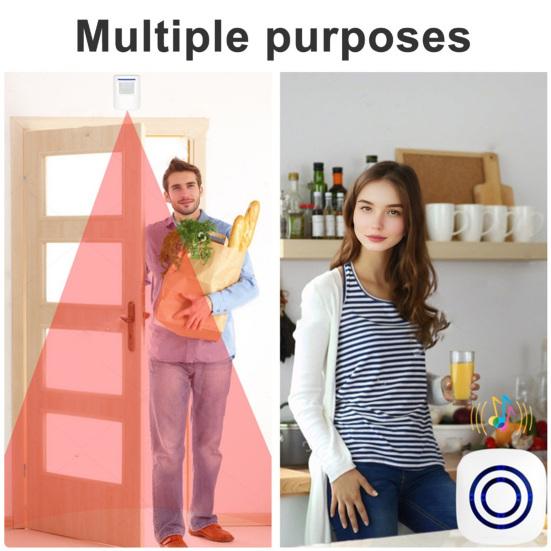 Wireless Motion Sensor Alarm Chime Motion Detector Alert with 2 Sensor