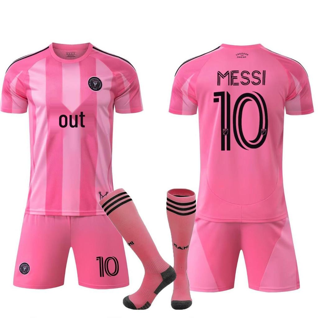 2025-26 Miami Home Pink Messi #10 Soccer Jersey, Kids & Adults Sizes 14-3XL