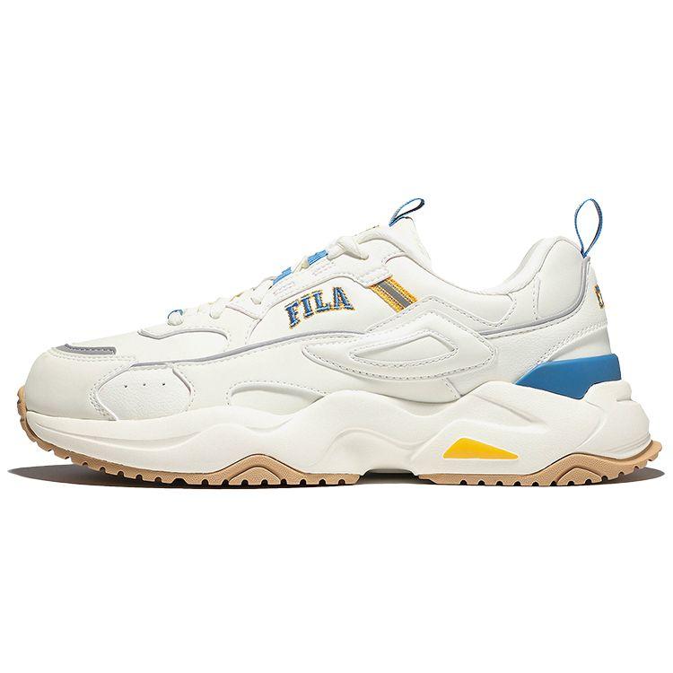 FILA Rayflide Fabric Comfortable Low-Top Lifestyle Sneakers Unisex sneakers White Blue Yellow 1RM02120E_138 35
