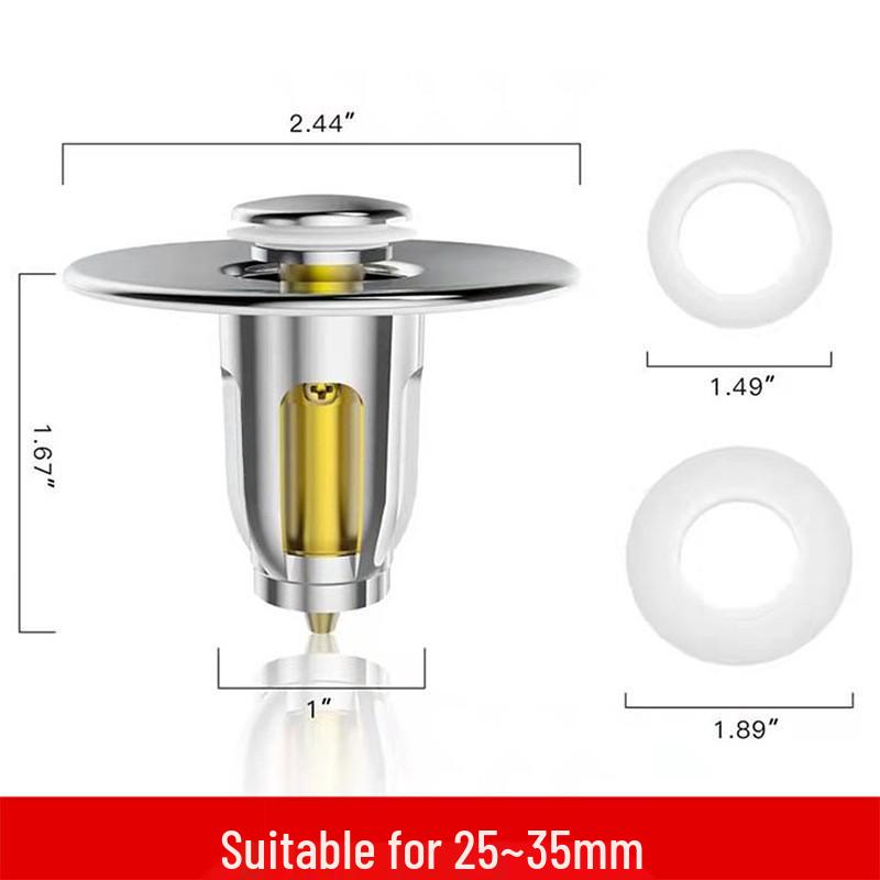 Universal Anti-Clog Bounce Filter Drain Stopper for Wash Basins