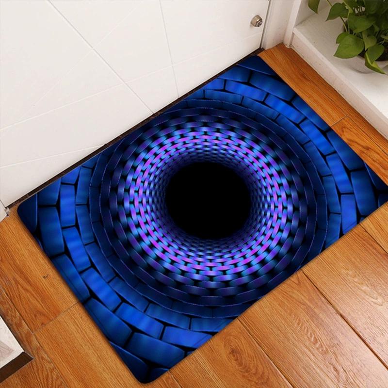 3D Visual Entrance Door Mat Innovation Vortex Dizziness Carpet Bathroom Kitchen Bedroom Anti Slip Rug Home Decoration