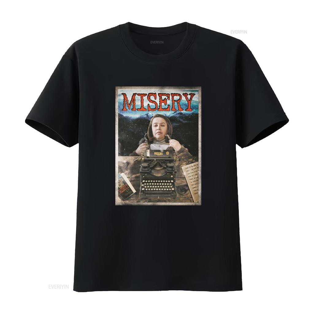 Misery Stephen King Horror Movie Inspired T Shirt Vintage Royal Typewriter Gun Design vintage Washed streetwear graphic Soft