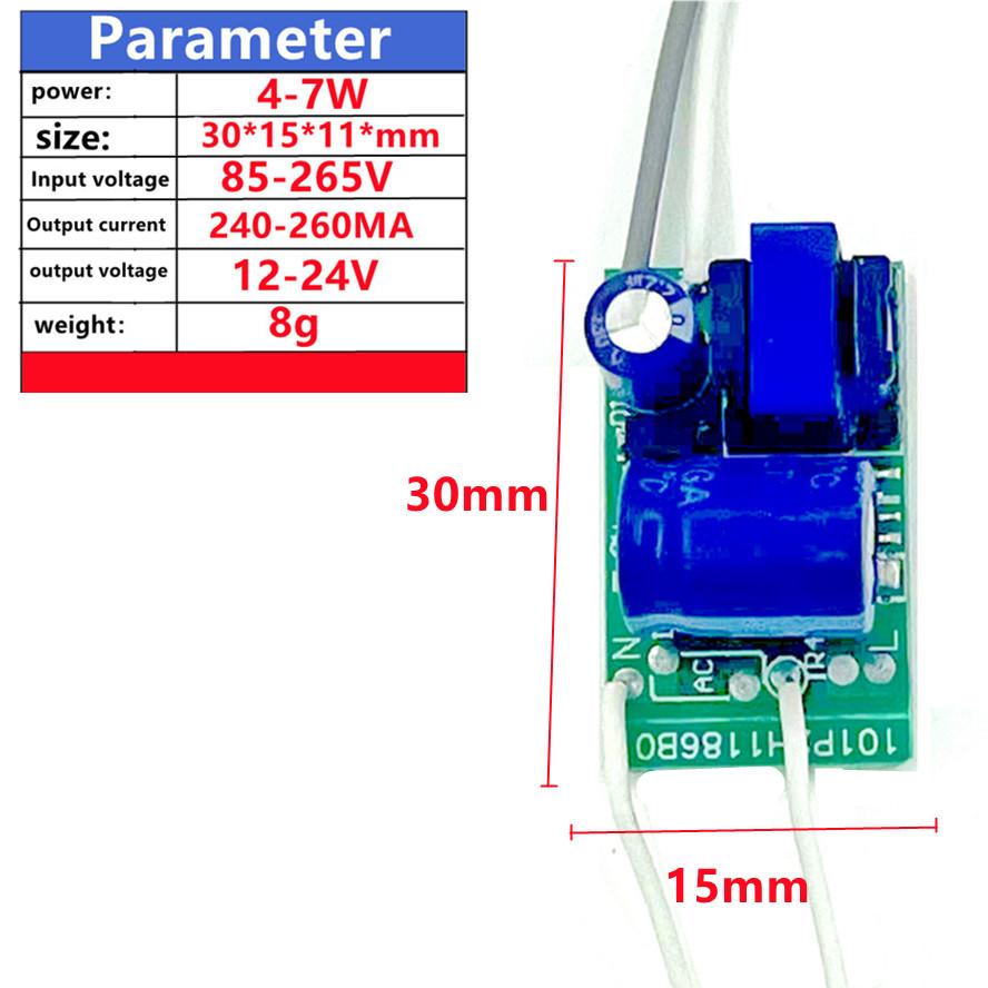 1-18W LED Lamp Driver Light Transformer Input AC85-265V Power Supply Adapter 240mA-260mA Current for LED Spot Light Bulb Chip
