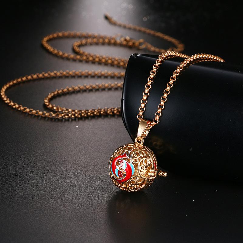 Neue Aromatherapie Ätherisches Öl Diffusor Halskette Schmuck Quadratisch Hohl Parfüm Medaillon 16MM Musik Kugel Damen Anhänger Zubehör