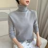 2025 A/W Women's Cashmere High Neck Loose Knit Sweater with Rolled Hem