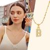 A-Z Initial 26 Letters AAA Cubic Zirconia Pendants Necklace For Women, Stainless Steel Dainty Charm Necklaces Fashion Jewelry