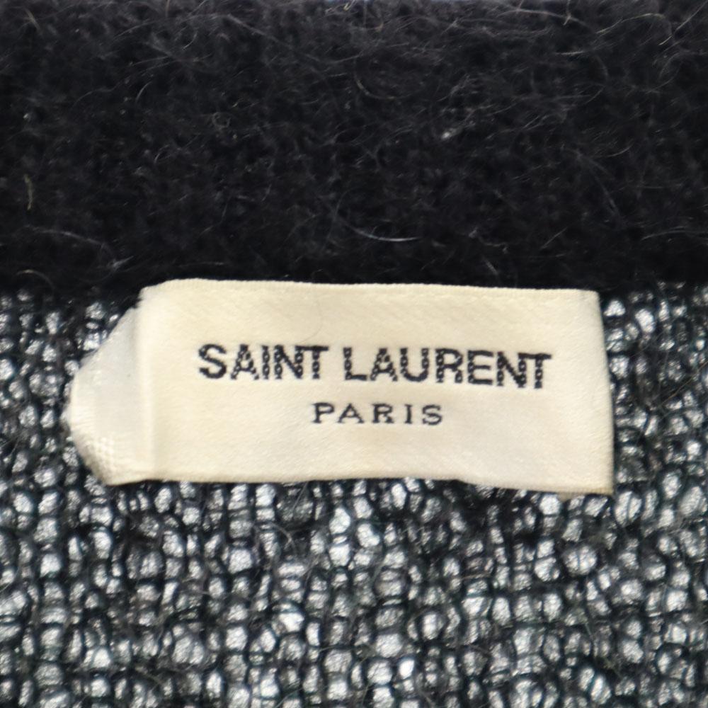 Saint Laurent Mohair Blend Camouflage Pattern Long Sleeve Command Sweater Men's Used