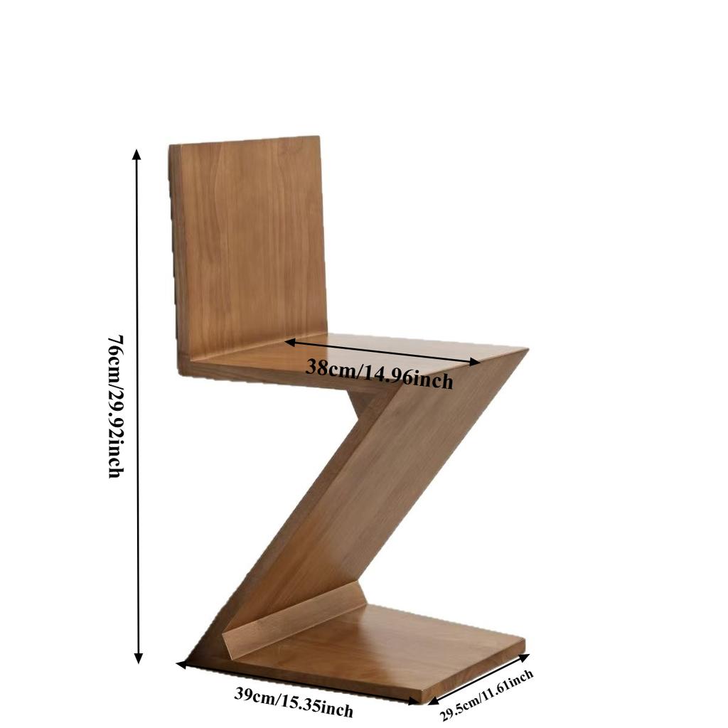 Nordic Living Room Chair Home Dining Chair Vintage Solid Wood Chair Designer Irregular-shaped Accent Chairs for Living Room