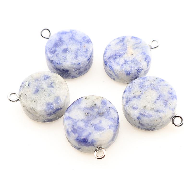 Natural Stone Crystal Cookie Shape Necklace Pendant Ornaments