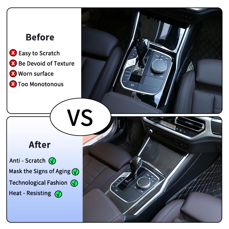 True Carbon Fiber Auto Interior Accessories Central Control Gear Panel for 2020 BMW New 3 Series G20/G28