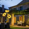 Solar Sunflower Light 24 LEDs Warm White IP55 Waterproof Outdoor Decorative Flower Light for Garden