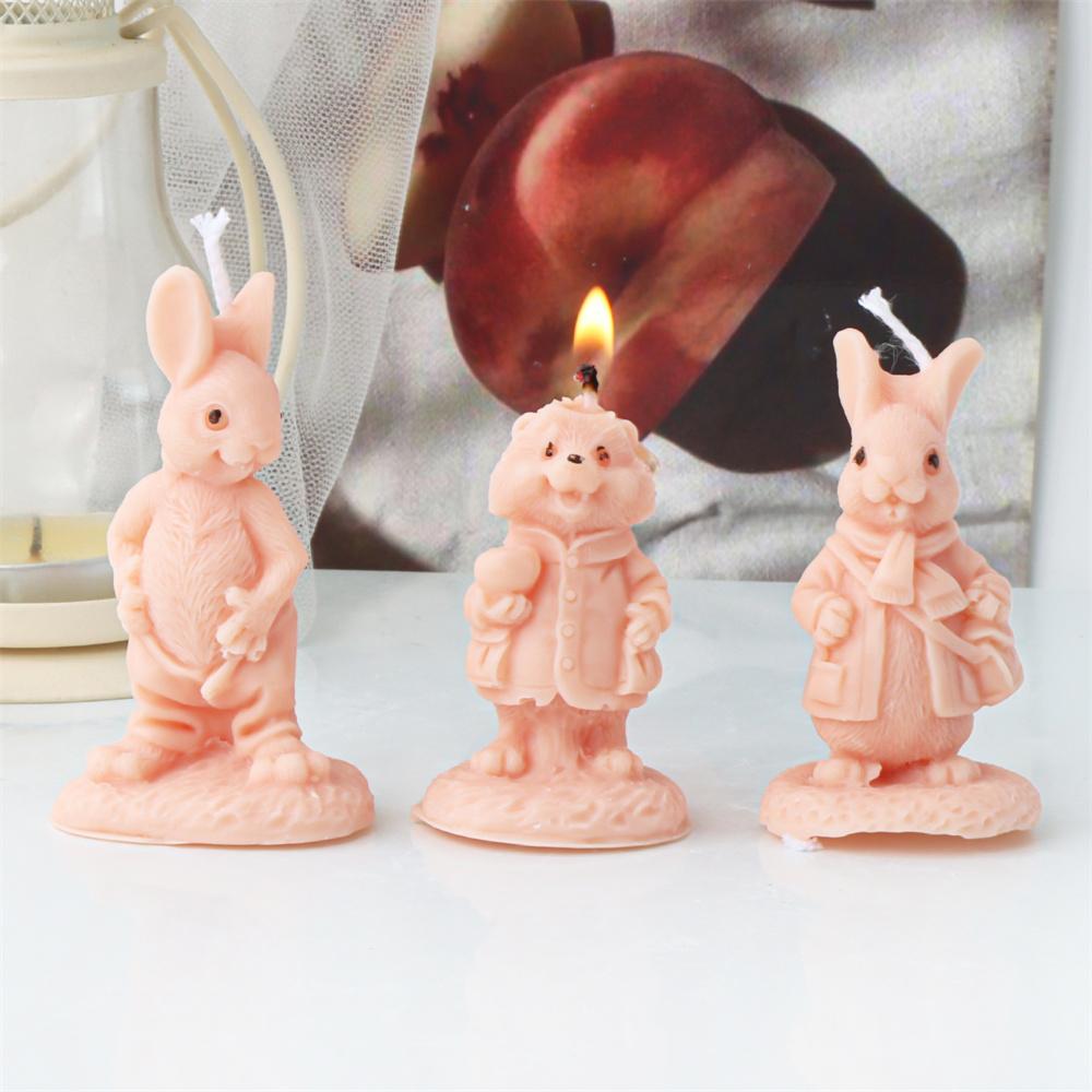 3D Mini Multi-style Rabbit Silicone Candle Mold DIY Easter Animal Cute Rabbit Aromatherapy Plaster Soap Resin Mould Home Gift