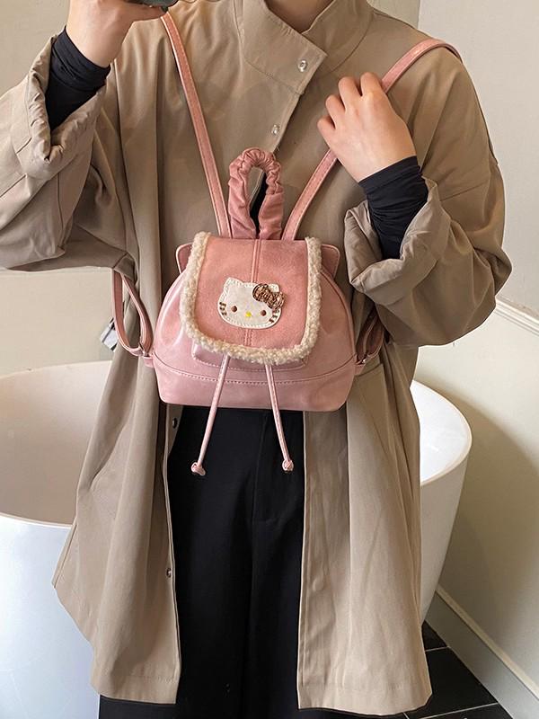 Retro Kitten Plush Mini Backpack for Kids - Cute & Versatile Small Bag