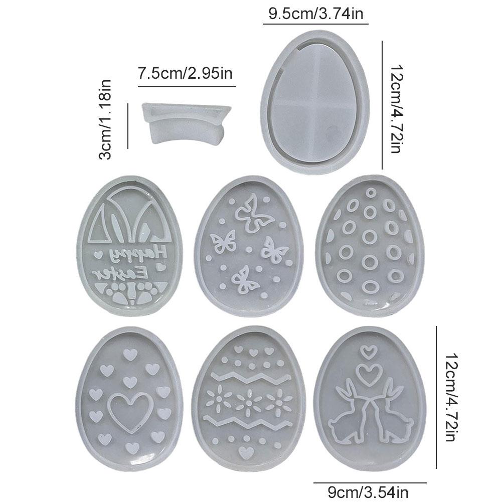 Hollow Easter Egg Rabbit Lamp Silhouette Silicone Mold Plaster Mold Epoxy Resin Casting Mold for Easter Decoration