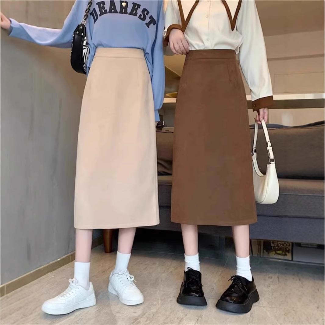 

2024 Autumn A-Line High-Waisted Pear-Shaped Skirt: Mid-Length, Hip-Covering, Slimming Design for Women S [For 81-90 lbs]