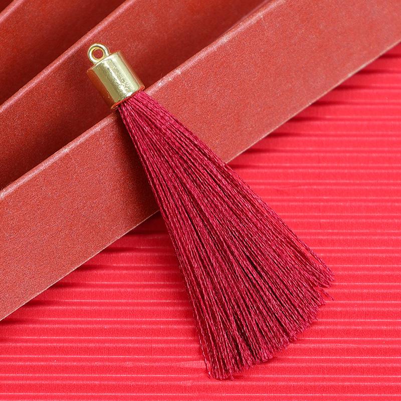 Gold Tassel Hat Pendant: 6cm Festive Spike for DIY Hair Ornaments, Earrings, or Bookmark Accessories.