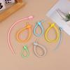 10Pcs Cute Candy Color Silicone Reusable Bag Ties Twist Wire Fasten Cable Zip Tie Headset Data Line Universal Lanyard Strap