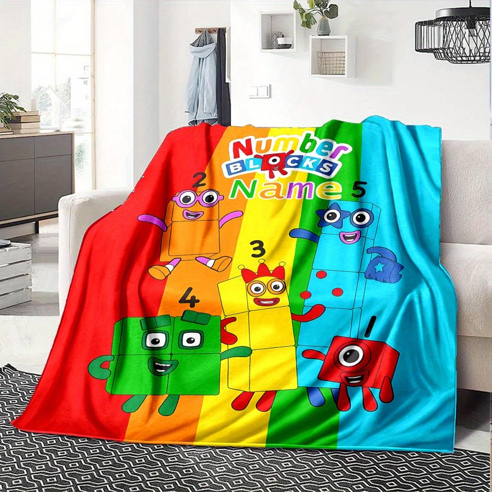 Number Blocks Rainbow Friends Blanket With Customizable Name Comfortable In All Seasons Suitable For Sofas Beds Travel Camping And Office Decoration